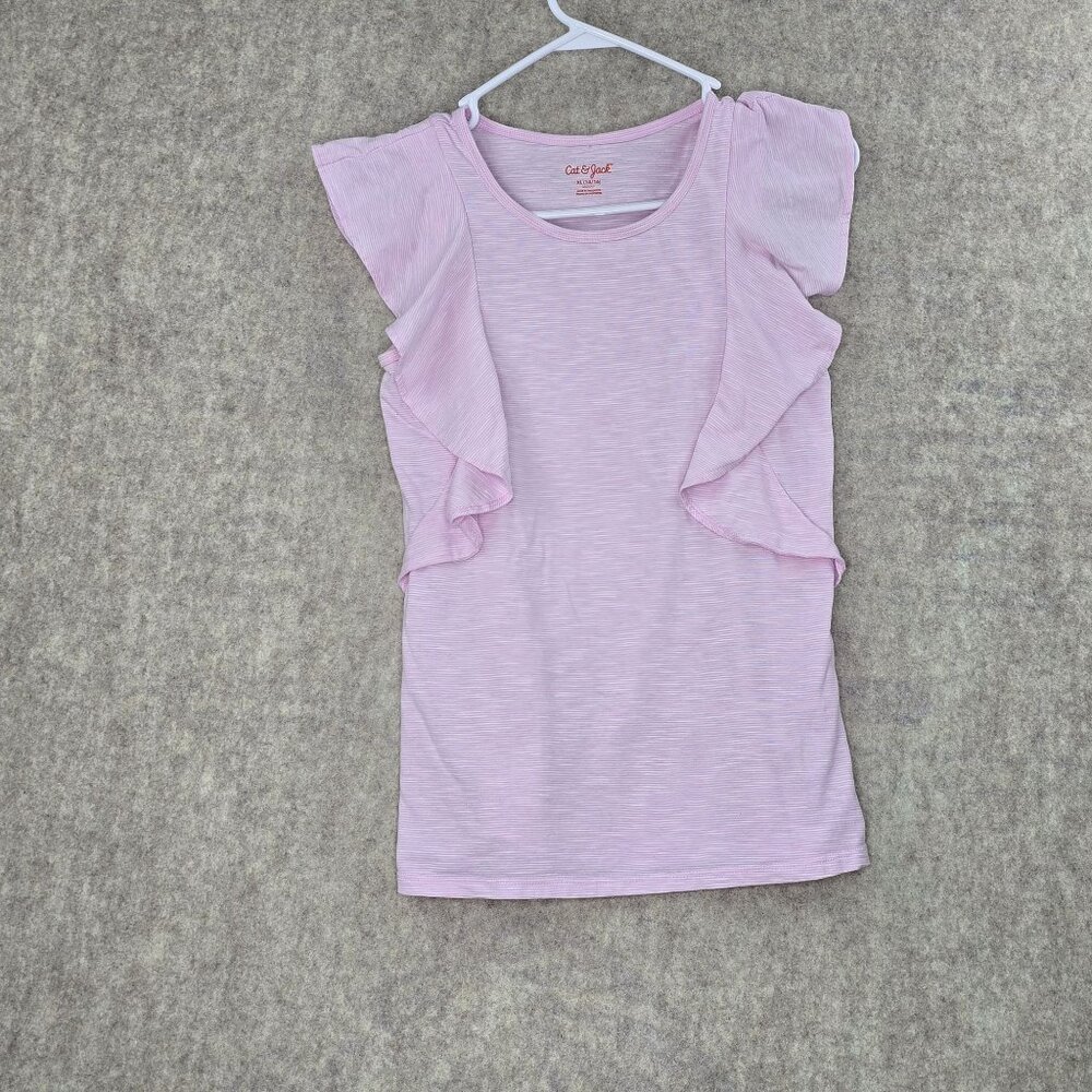 Cat & Jack XL (14/16) Pink Ruffle Sleeve Top